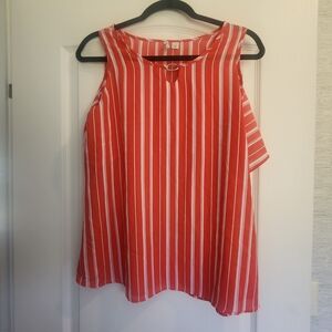 Cato Red and White Striped Blouse Size S Euc